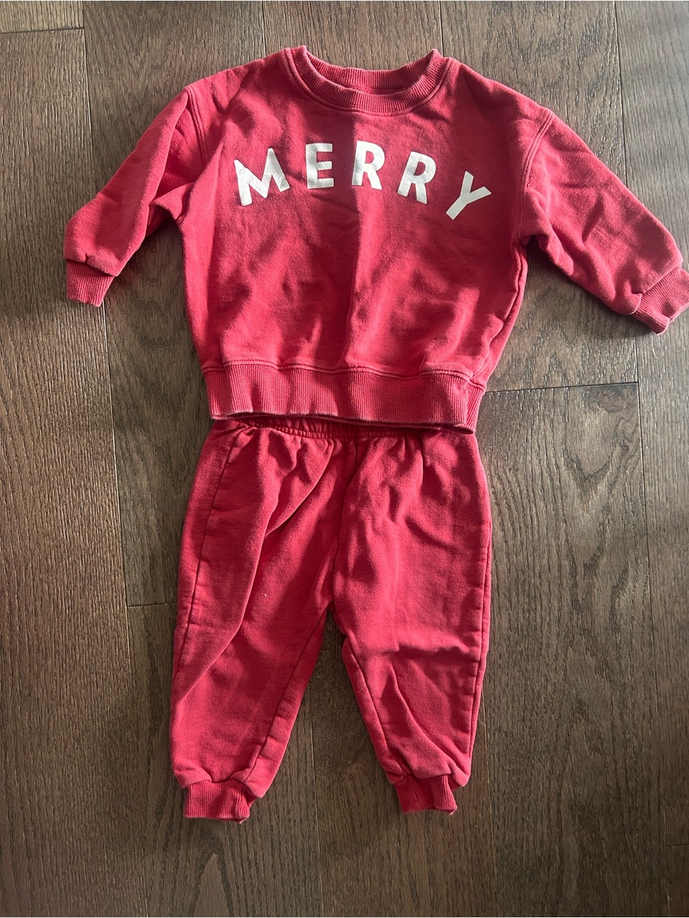 The Littlest Size 12-18 month Toddler Christmas Merry Sweatsuit